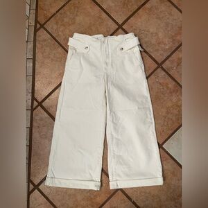 Maeve by Anthropologie white wide leg capri Pants